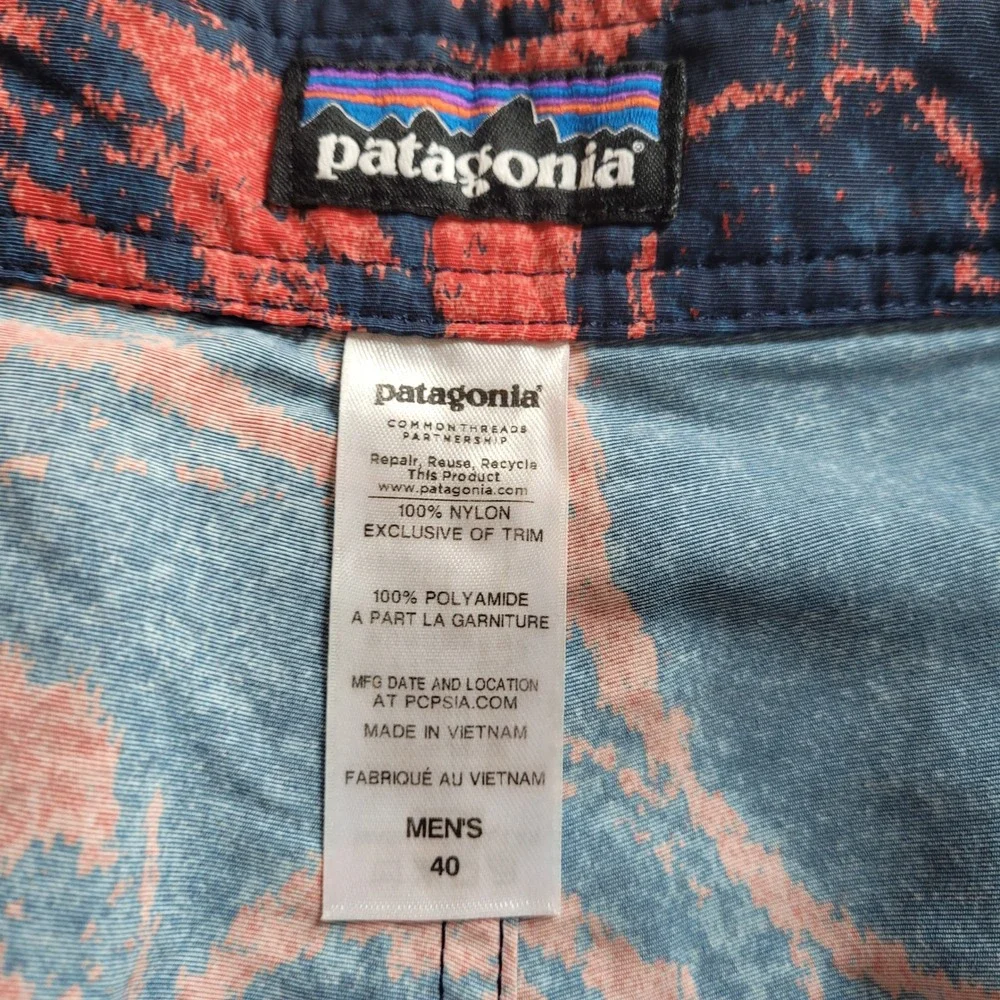 Patagonia Men Board Shorts 40 (Fits 38) Floral Print Surf Swim Tropical 21556